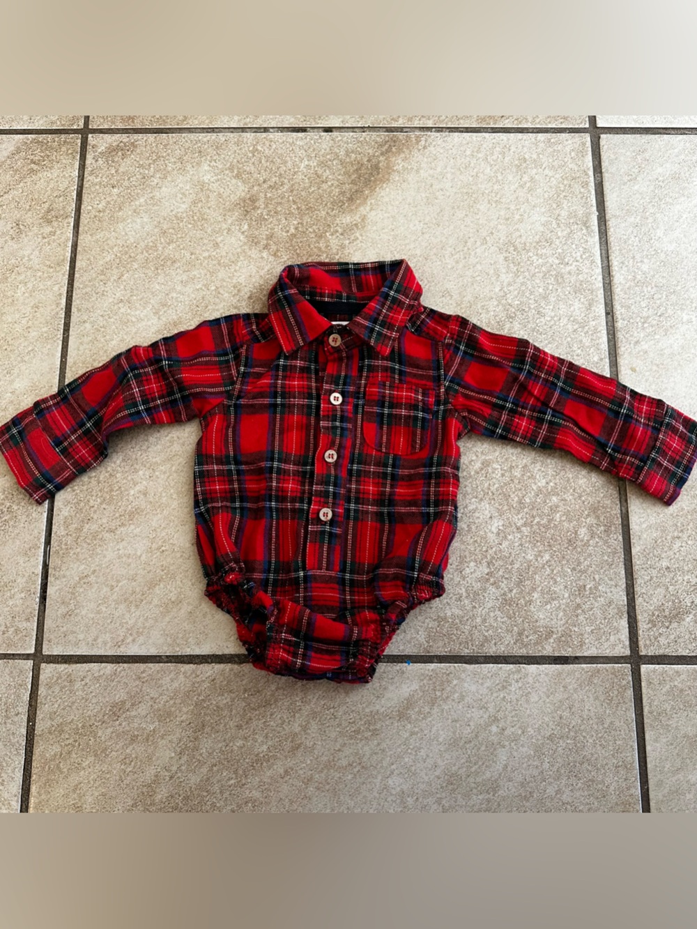 Mud Pie Red Plaid Soft Shirt Onesie- Great For Christmas 🎅🏻